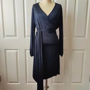 Vtg Y2K Baby Phat Plus Nylon Stretch Black Wrap Dress Holiday 1X Indie 00s
